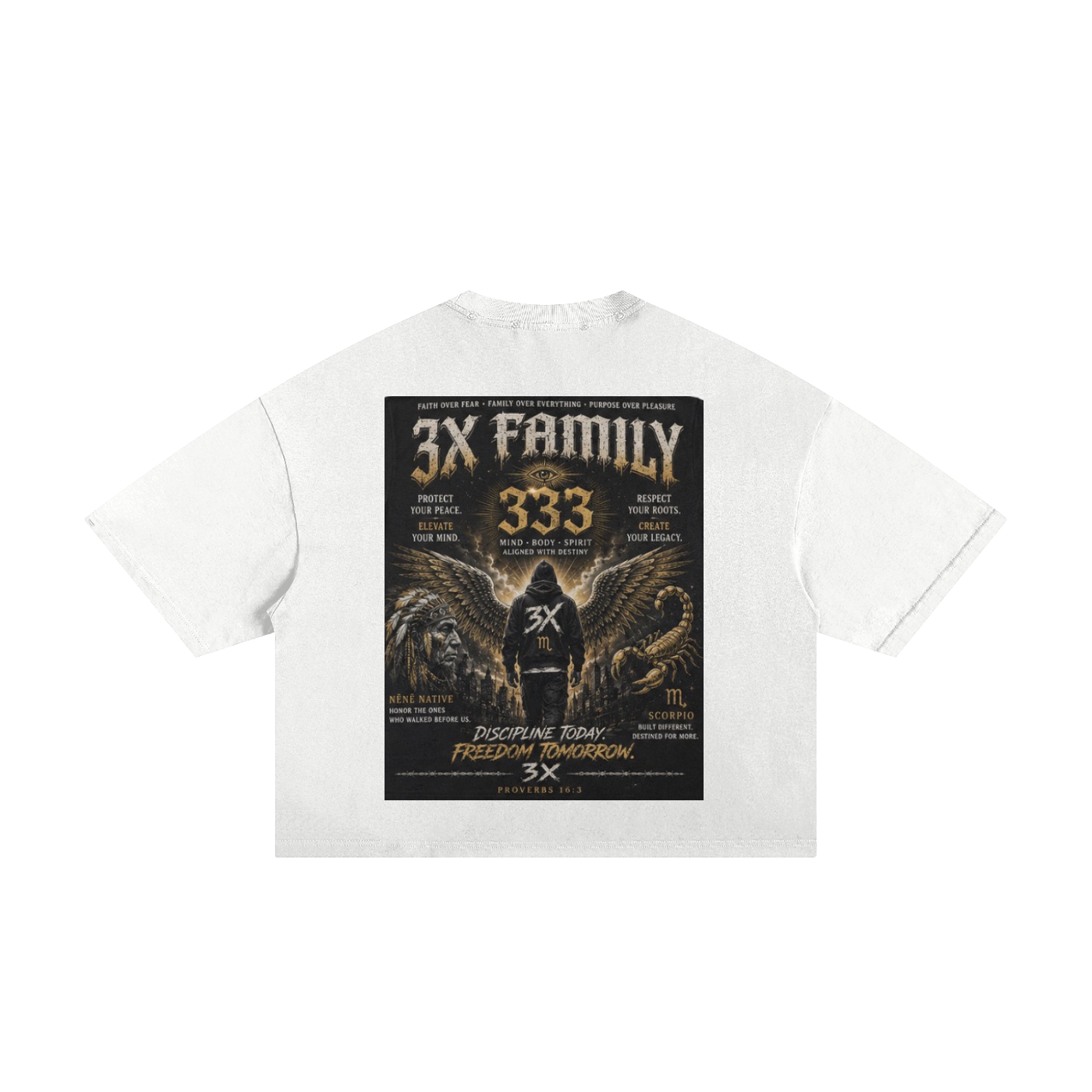 3xMadeFrom Destruction Tee Black n White (Gold ) ODMPOD
