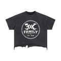 Vintage Wash Boxy Distressed Hem T-Shirt ODMPOD