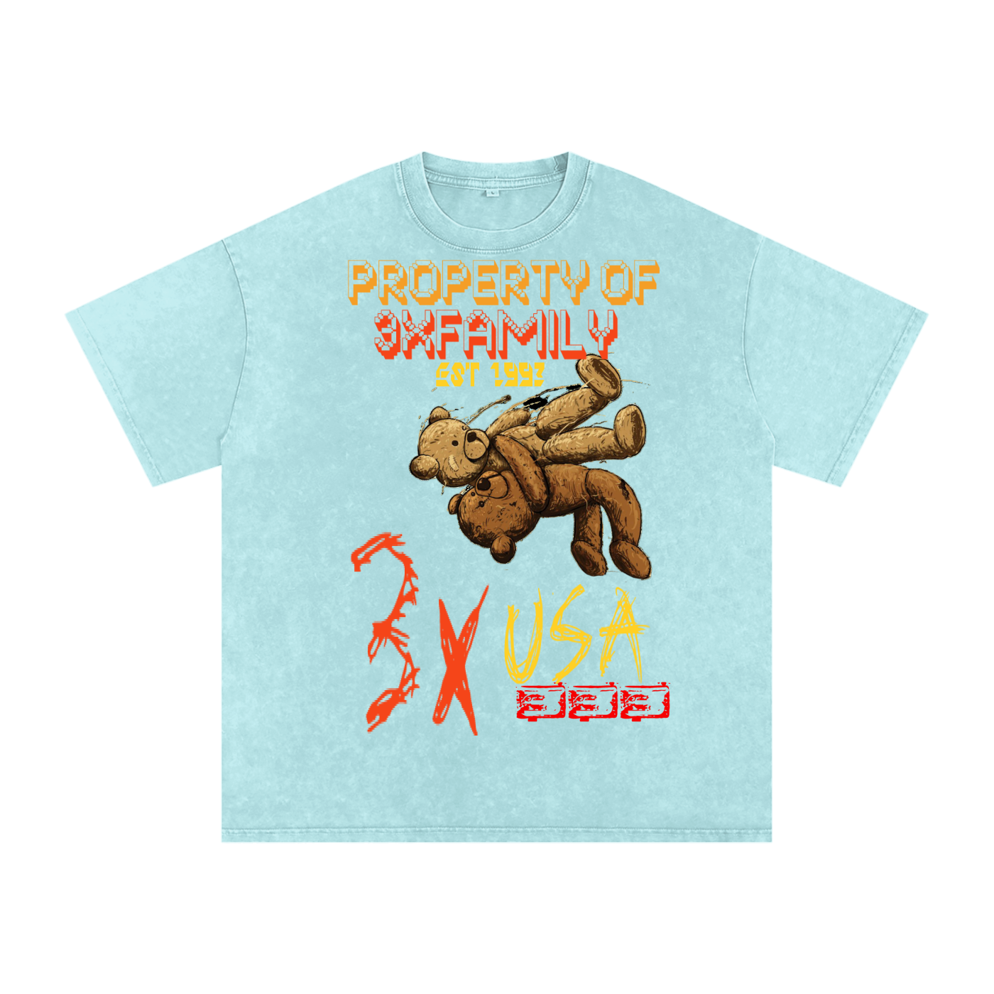 Snow Washed Oversized Cotton T-Shirt ODMPOD