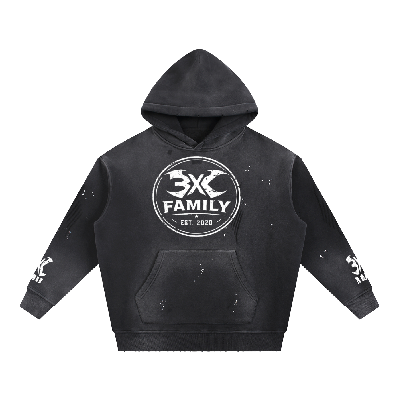 Vintage Washed Frayed Fleece Hoodie ODMPOD
