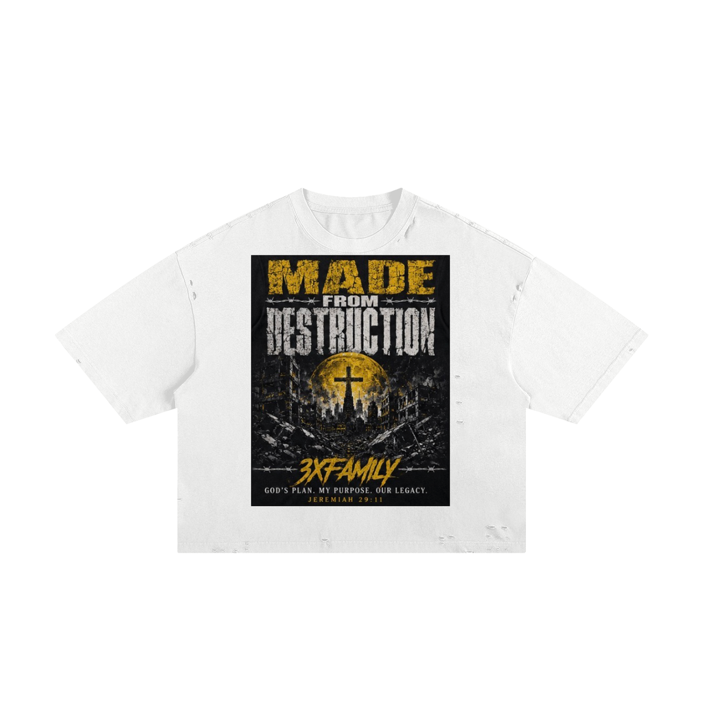3xMadeFrom Destruction Tee Black n White (Gold ) ODMPOD