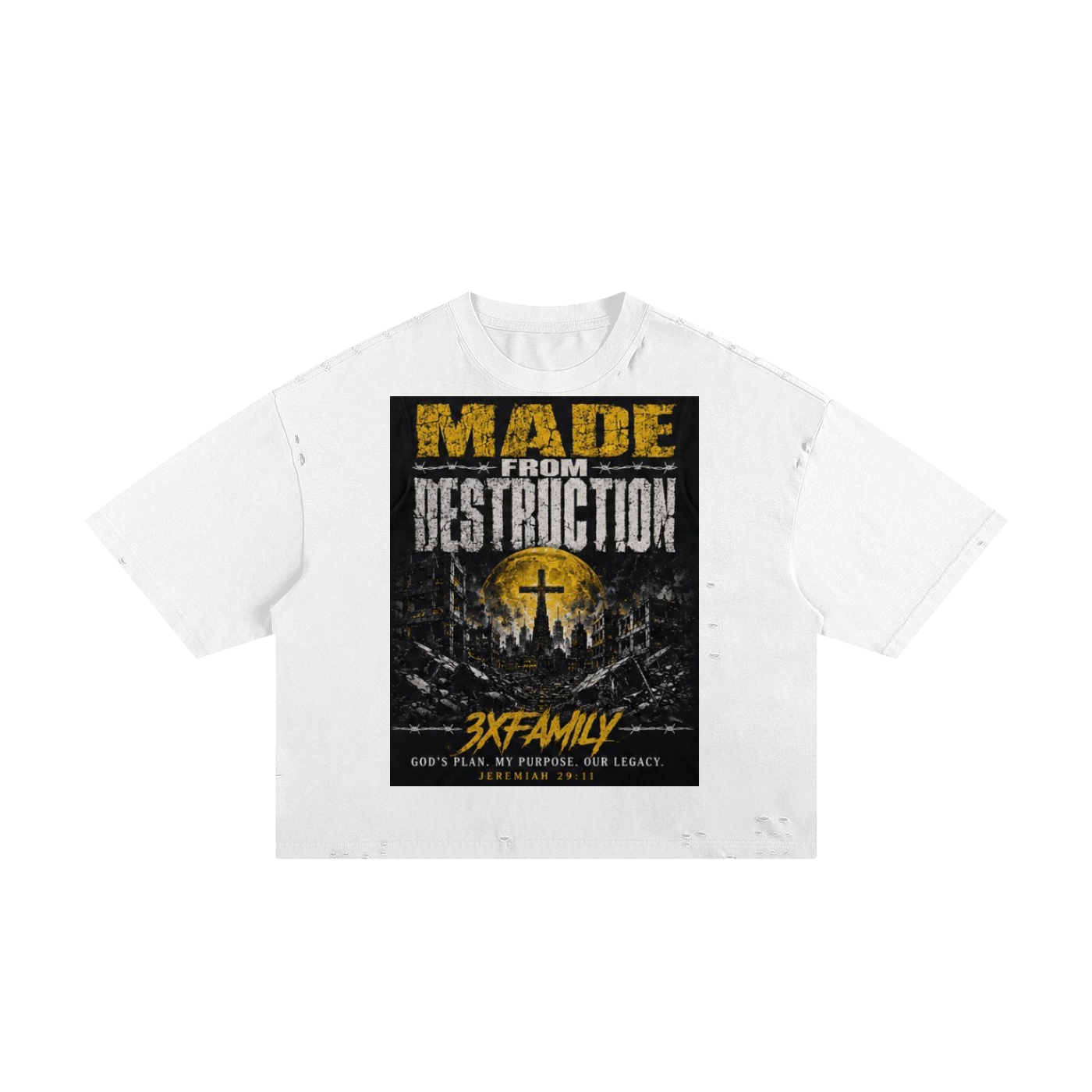 3xMadeFrom Destruction Tee Black n White (Gold ) ODMPOD