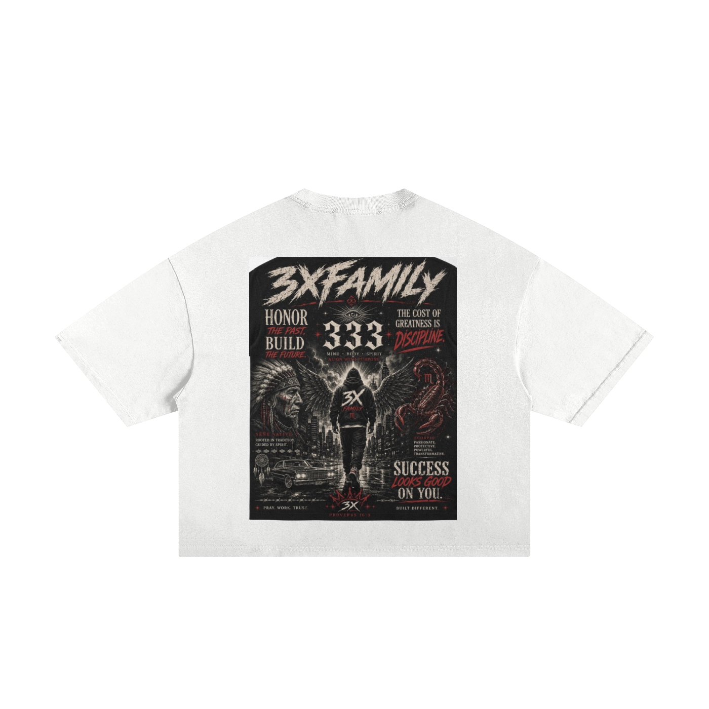 3xMadeFrom Destruction Tee Black n White (Red ) ODMPOD