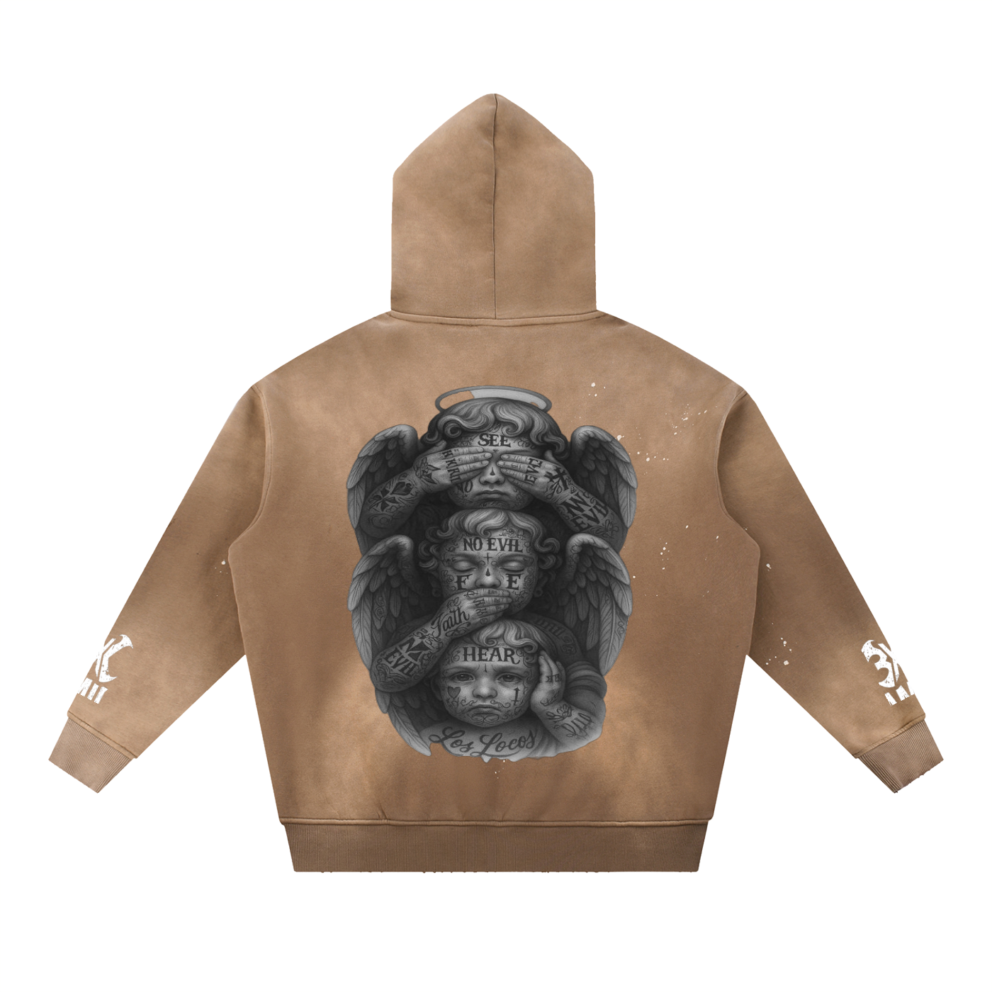 Vintage Washed Frayed Fleece Hoodie ODMPOD