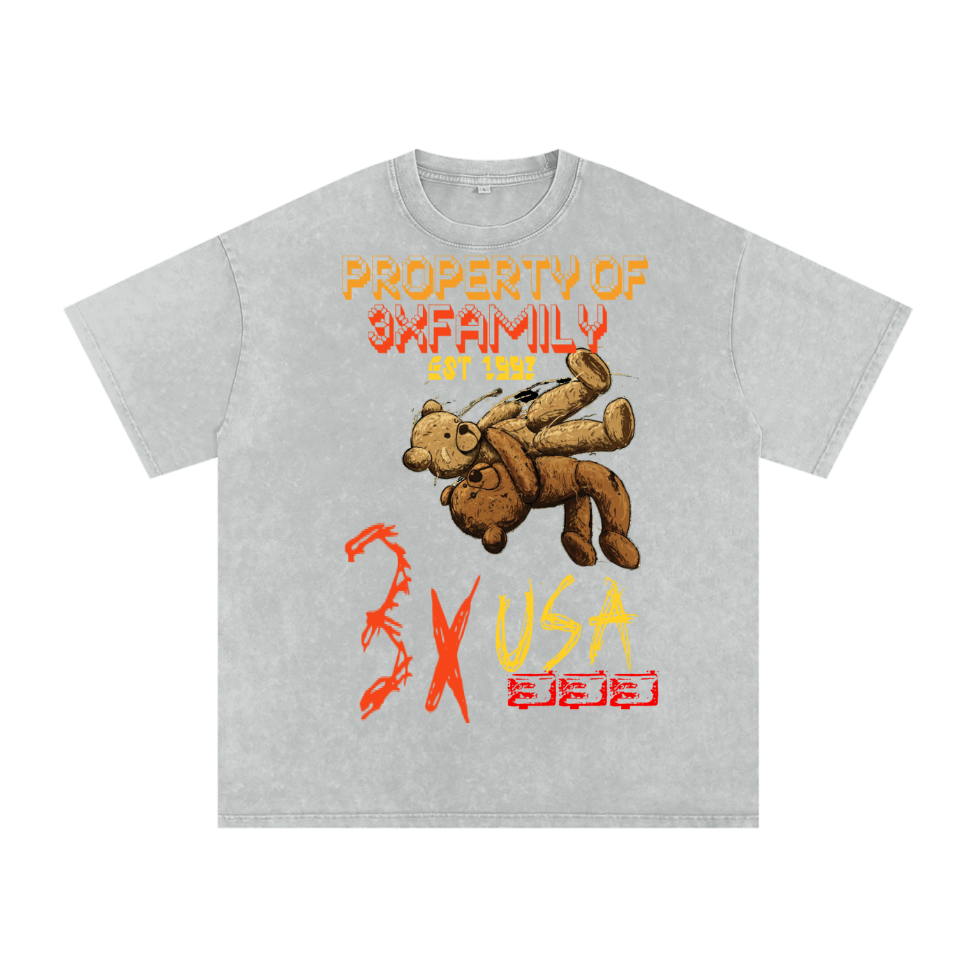 Snow Washed Oversized Cotton T-Shirt ODMPOD