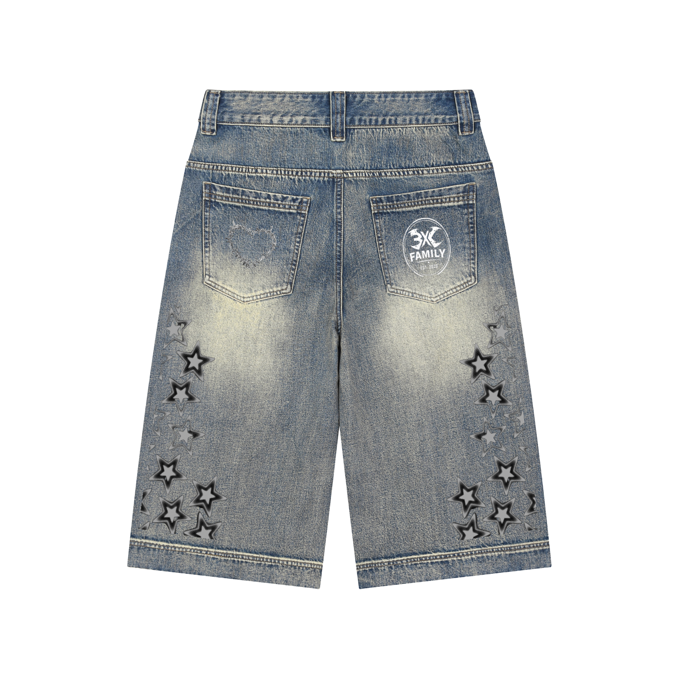 Vintage Wash Baggy Denim Shorts ODMPOD