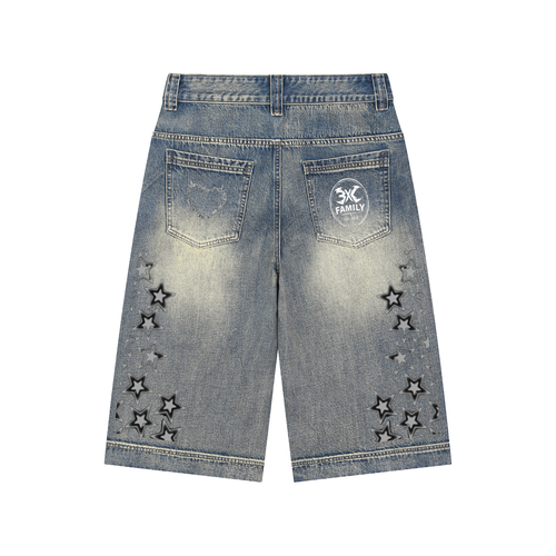 Vintage Wash Baggy Denim Shorts ODMPOD