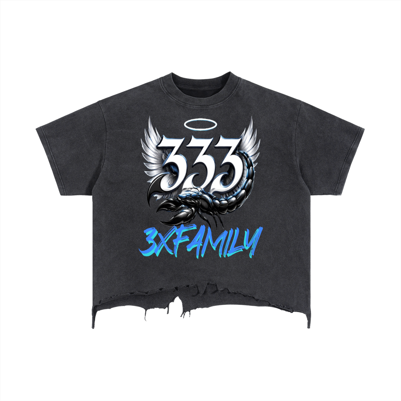 Vintage Wash Boxy Distressed Hem T-Shirt ODMPOD