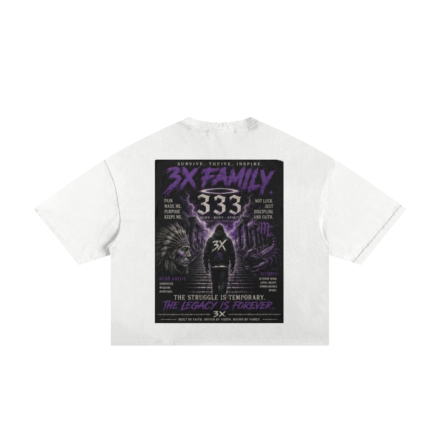 3xMadeFrom Destruction Tee Black n White (Purple ) ODMPOD