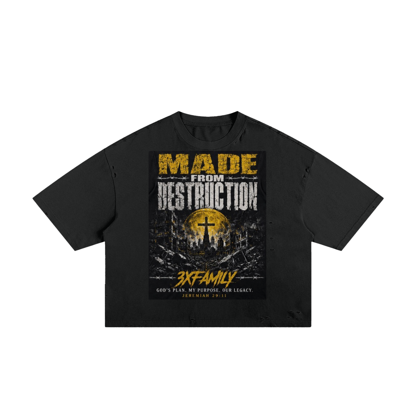 3xMadeFrom Destruction Tee Black n White (Gold ) ODMPOD