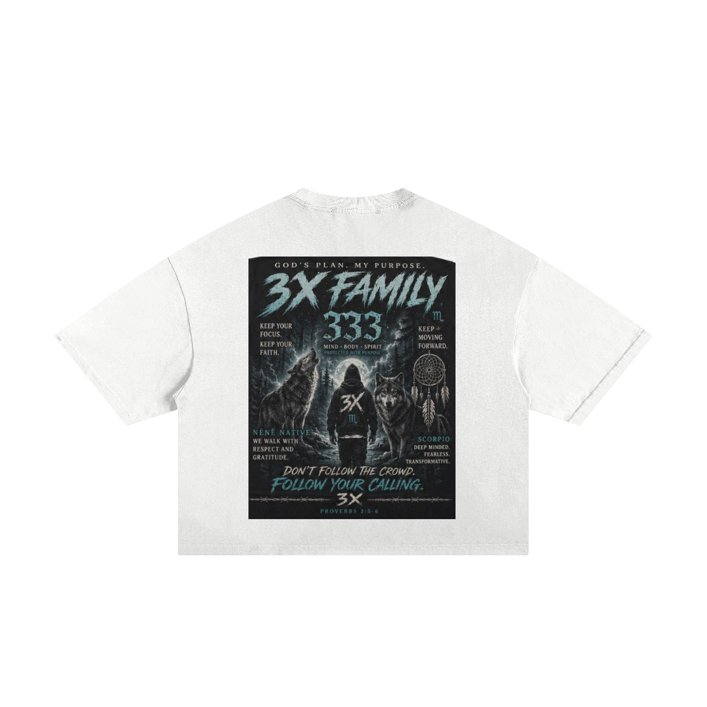 3xMadeFrom Destruction Tee Black n White (Blue ) ODMPOD