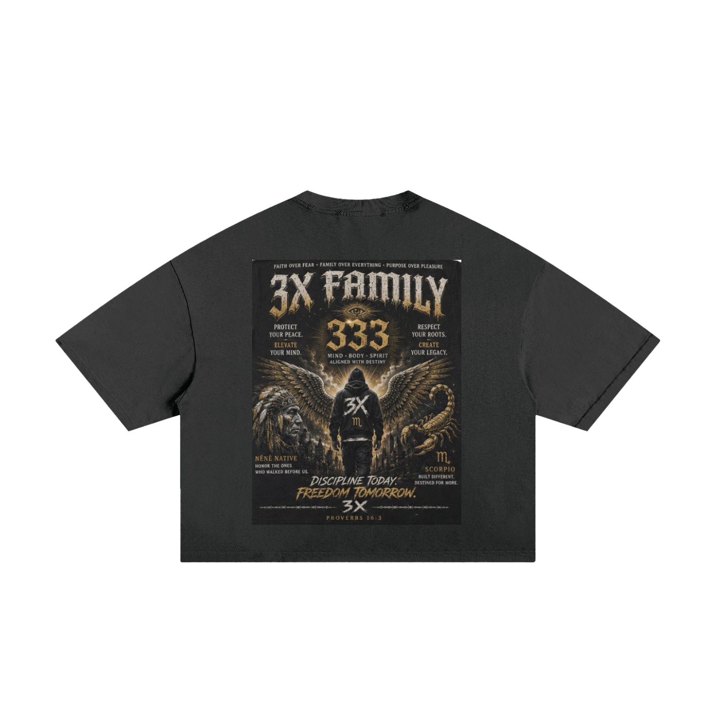 3xMadeFrom Destruction Tee Black n White (Gold ) ODMPOD