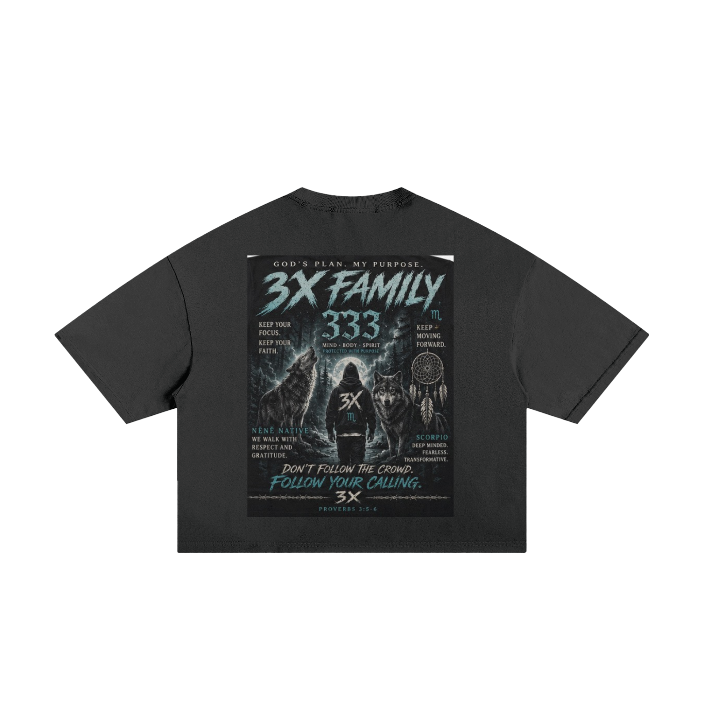 3xMadeFrom Destruction Tee Black n White (Blue ) ODMPOD